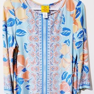 Ruby Rd Bright Blue Boho Floral Dress, Petite Small